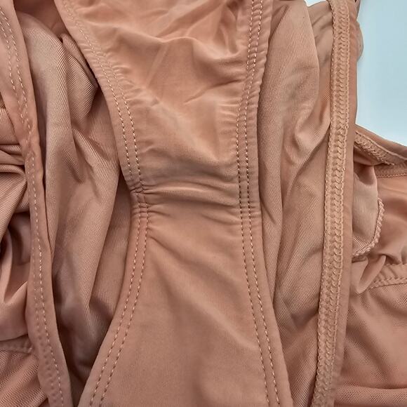 Free People We Are HAH Womans size S Eyes on Top Bodysuit Copper Rose Pink NEW - Picture 5 of 9